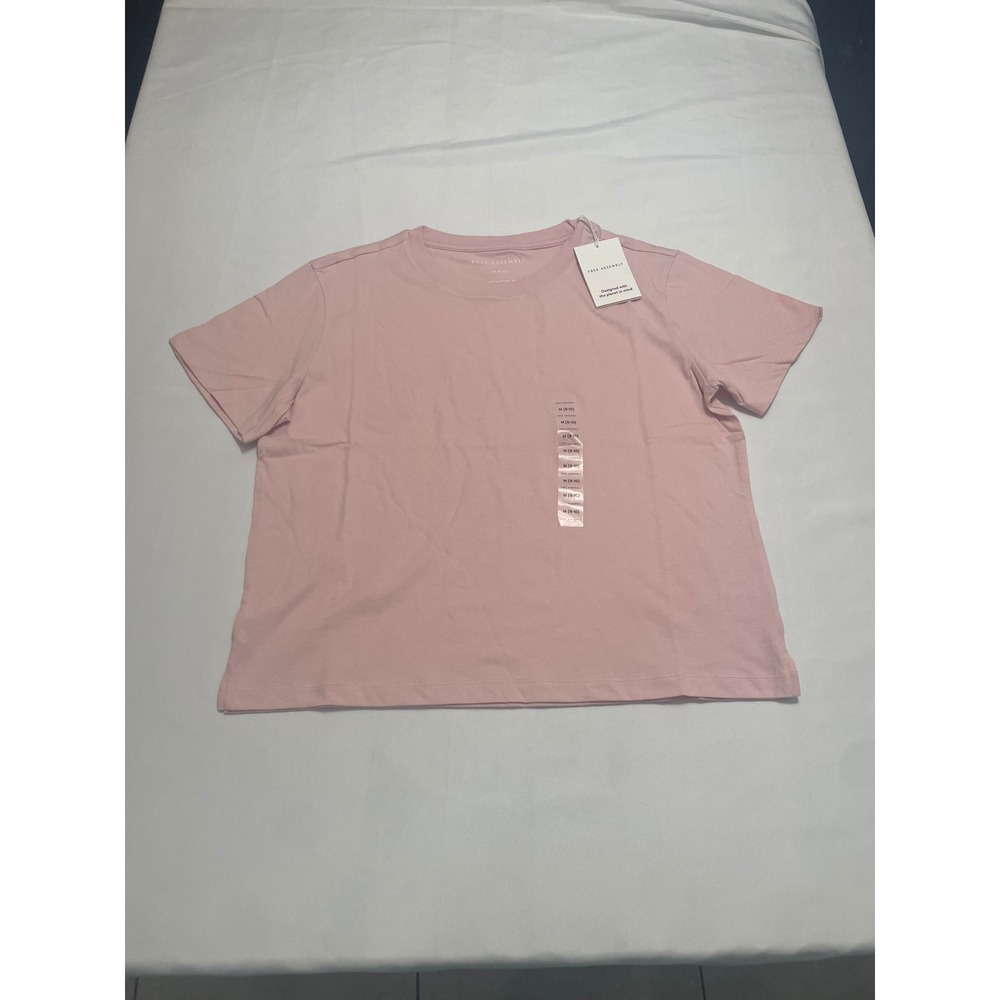 Free Assembly Womens Boxy Short Sleeve Crewneck T-Shirt Rose Pink  Medium NWT